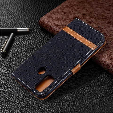 Assorted Color Jeans Cloth Leather Cover for Huawei P smart 2020