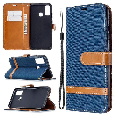 Assorted Color Jeans Cloth Leather Cover for Huawei P smart 2020