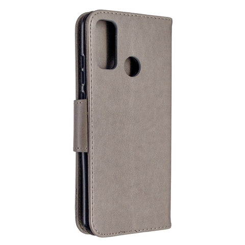 Imprint Butterfly Wallet Leather Shell for Huawei P Smart 2020