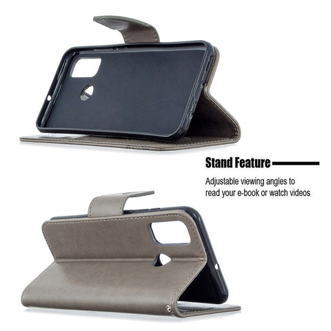 Imprint Butterfly Wallet Leather Shell for Huawei P Smart 2020