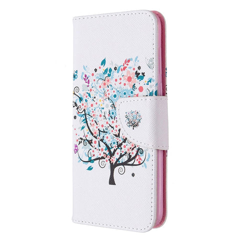 Pattern Printing Wallet Stand Flip Leather Phone Shell for Huawei Y5p / Honor 9S