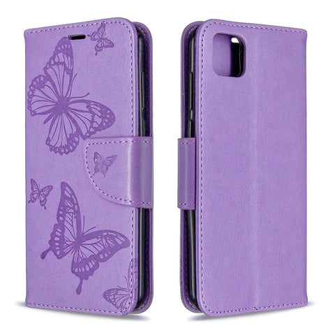 Imprint Butterfly Magnetic Leather Cover for Huawei Y5p / Honor 9S
