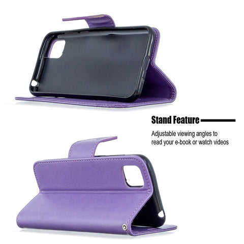 Imprint Butterfly Magnetic Leather Cover for Huawei Y5p / Honor 9S