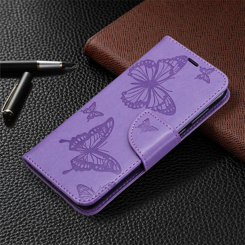 Imprint Butterfly Magnetic Leather Cover for Huawei Y5p / Honor 9S