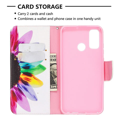 Pattern Printing Leather Wallet Stand Case for Huawei P smart 2020