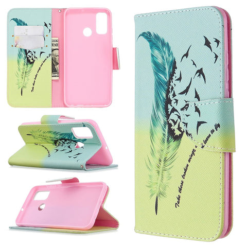 Pattern Printing Leather Wallet Stand Case for Huawei P smart 2020