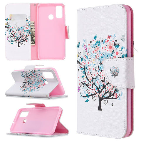 Pattern Printing Leather Wallet Stand Case for Huawei P smart 2020