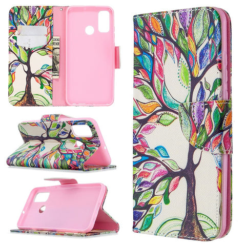 Pattern Printing Leather Wallet Stand Case for Huawei P smart 2020