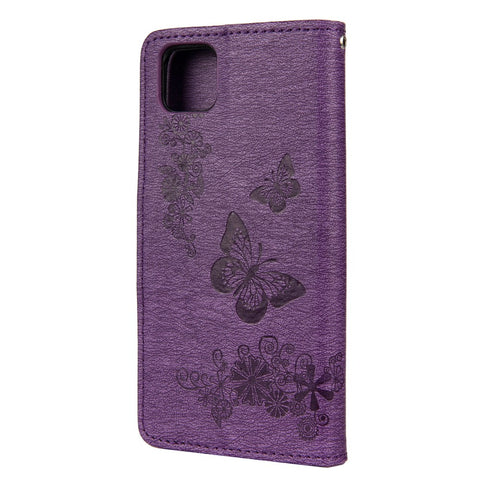 Imprint Butterfly Flower Cover Leather Wallet Case for Huawei Y5p/Honor 9S