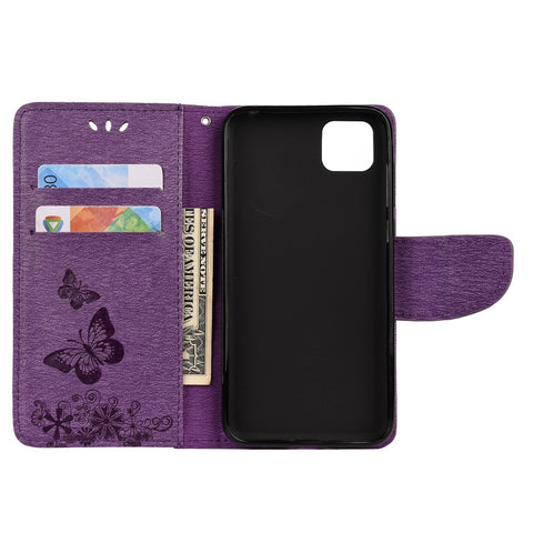 Imprint Butterfly Flower Cover Leather Wallet Case for Huawei Y5p/Honor 9S
