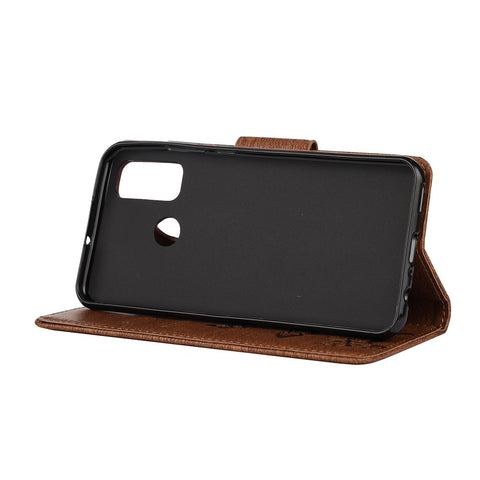 Imprint Flower Butterfly Leather Wallet Case for Huawei P smart 2020