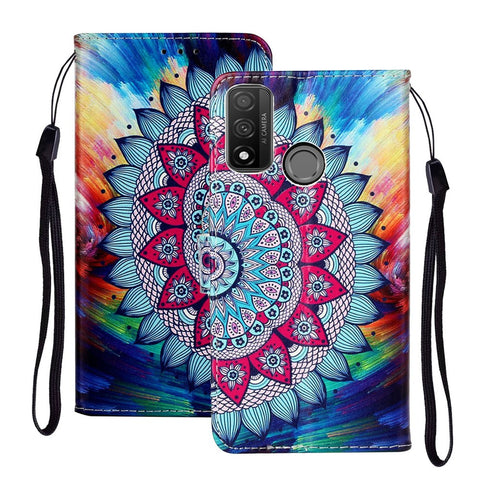 Embossed Patterned Wallet Leather Phone Case for Huawei P Smart 2020