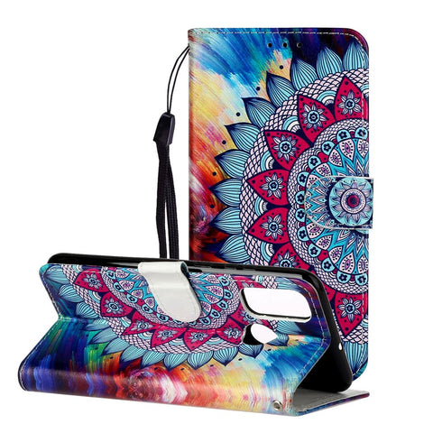 Embossed Patterned Wallet Leather Phone Case for Huawei P Smart 2020