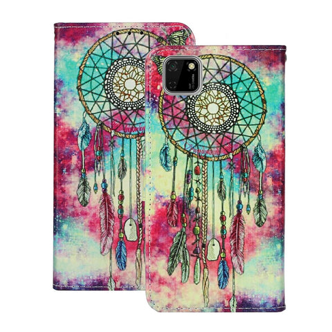 Pattern Printing Shell Leather Wallet Cell Phone Cover for Huawei Y5p