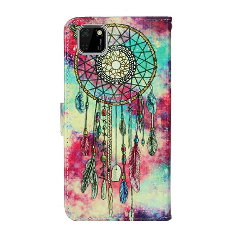 Pattern Printing Shell Leather Wallet Cell Phone Cover for Huawei Y5p