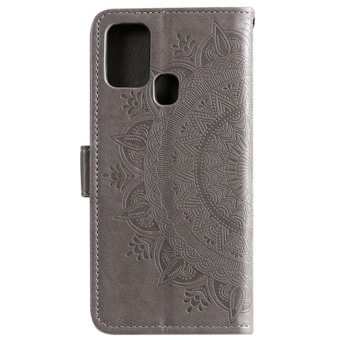 Imprint Flower Leather Wallet Stand Case for Honor 9X Lite