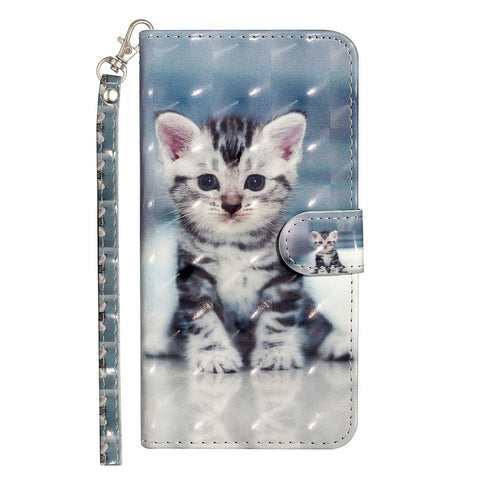 Light Spot Decor Patterned Leather Wallet Stand Case for Huawei Y5p