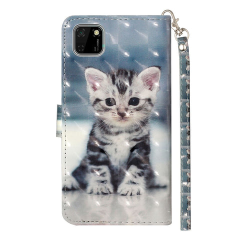 Light Spot Decor Patterned Leather Wallet Stand Case for Huawei Y5p