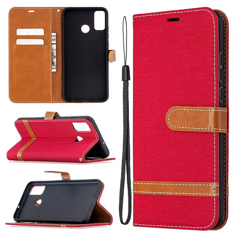 Assorted Color Jeans Cloth Wallet Leather Case Accessory for Honor 9X Lite