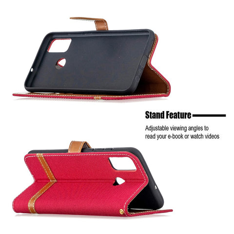 Assorted Color Jeans Cloth Wallet Leather Case Accessory for Honor 9X Lite