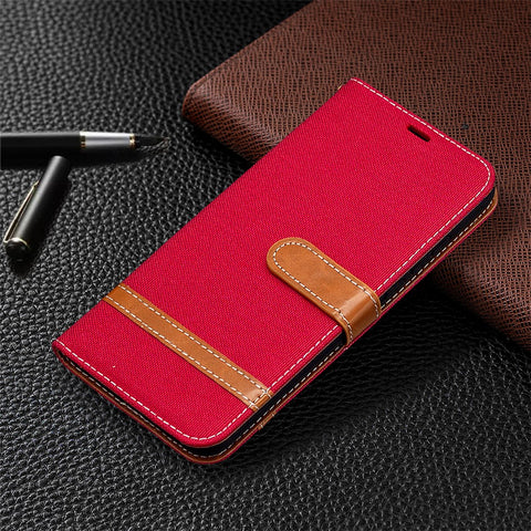 Assorted Color Jeans Cloth Wallet Leather Case Accessory for Honor 9X Lite