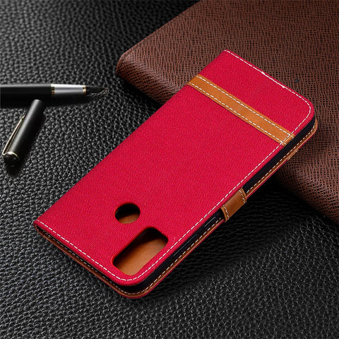 Assorted Color Jeans Cloth Wallet Leather Case Accessory for Honor 9X Lite