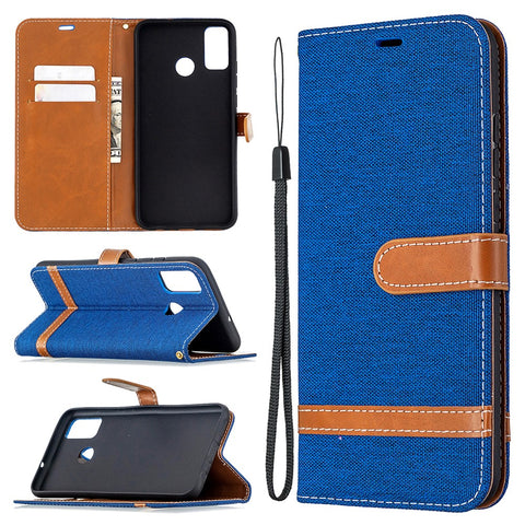 Assorted Color Jeans Cloth Wallet Leather Case Accessory for Honor 9X Lite