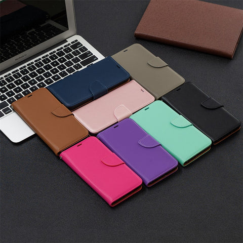 Litchi Texture Wallet Stand Leather Cover with Strap for Honor 9X Lite