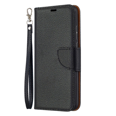 Litchi Texture Wallet Stand Leather Cover with Strap for Honor 9X Lite