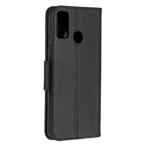 Litchi Texture Wallet Stand Leather Cover with Strap for Honor 9X Lite