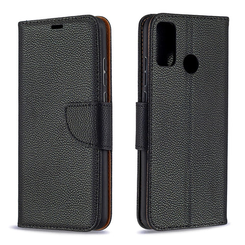 Litchi Texture Wallet Stand Leather Cover with Strap for Honor 9X Lite