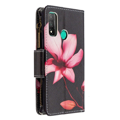 BF03 Pattern Printing Zipper Wallet Cover Leather Phone Shell for Huawei P smart 2020