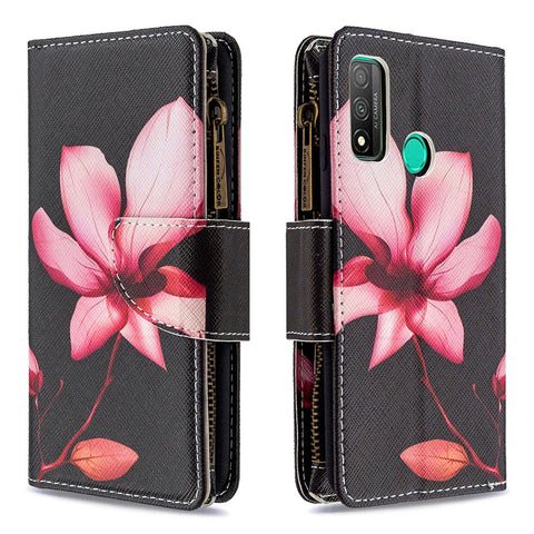 BF03 Pattern Printing Zipper Wallet Cover Leather Phone Shell for Huawei P smart 2020