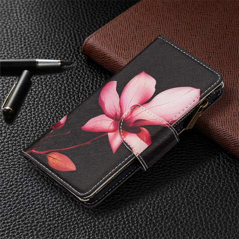 BF03 Pattern Printing Zipper Wallet Cover Leather Phone Shell for Huawei P smart 2020