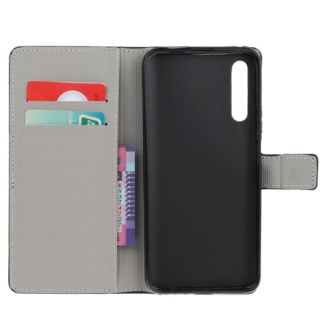 Pattern Printing Wallet Leather Stand Case for Huawei P Smart S / Y8p