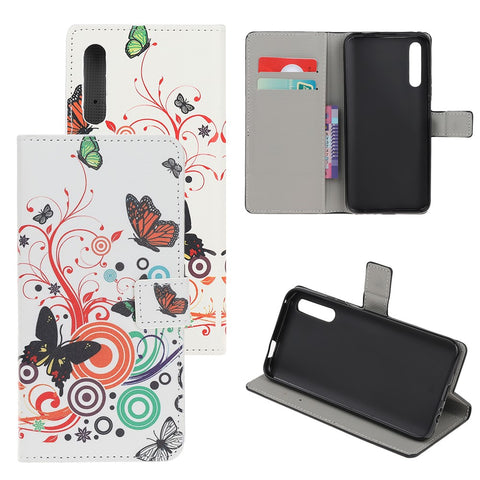 Pattern Printing Wallet Leather Stand Case for Huawei P Smart S / Y8p