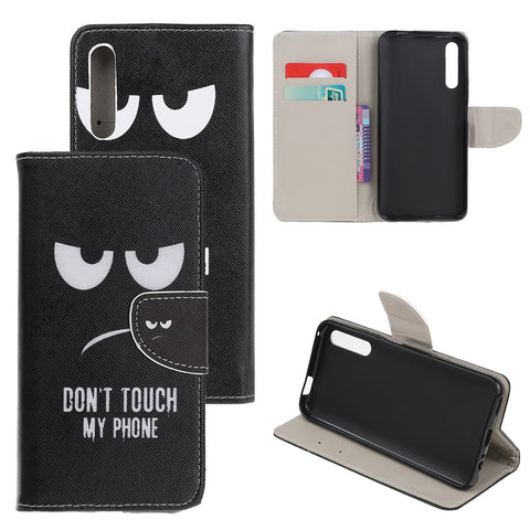 Pattern Printing Cross Texture Leather Wallet Case for Huawei P Smart S/Y8p