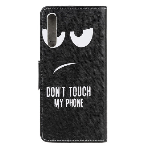 Pattern Printing Cross Texture Leather Wallet Case for Huawei P Smart S/Y8p
