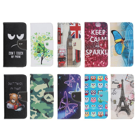 Pattern Printing Cross Texture Leather Wallet Case for Huawei P Smart S/Y8p