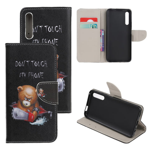 Pattern Printing Cross Texture Leather Wallet Case for Huawei P Smart S/Y8p