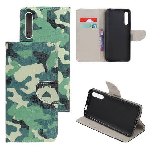 Pattern Printing Cross Texture Leather Wallet Case for Huawei P Smart S/Y8p
