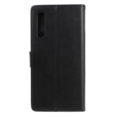 Imprint Butterfly Flower Wallet Leather Protective Cover for Huawei Y8p / P Smart S