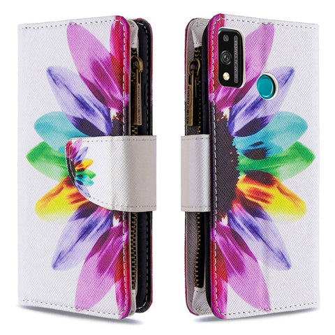 BF03 Pattern Printing Case Zipper Wallet Leather Cover for Honor 9X Lite