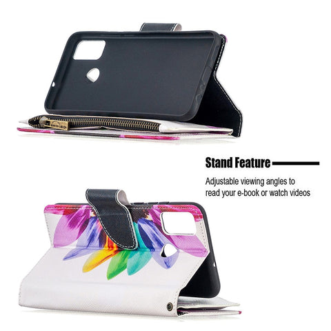 BF03 Pattern Printing Case Zipper Wallet Leather Cover for Honor 9X Lite