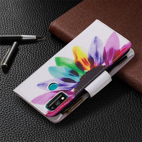 BF03 Pattern Printing Case Zipper Wallet Leather Cover for Honor 9X Lite