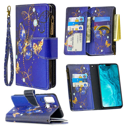 BF03 Pattern Printing Case Zipper Wallet Leather Cover for Honor 9X Lite