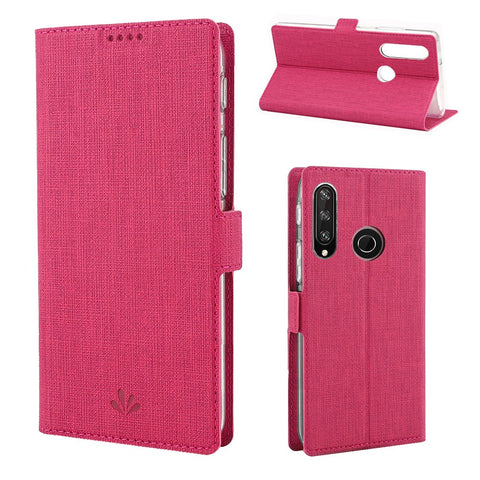 VILI DMK Leather with Double Cards Side Buckle Style Cell Phone Cover for Huawei Y6p