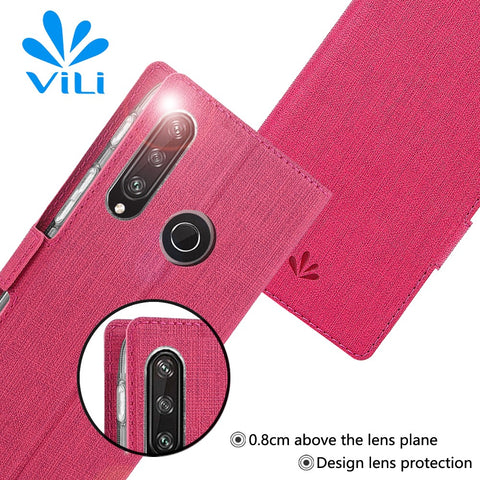 VILI DMK Leather with Double Cards Side Buckle Style Cell Phone Cover for Huawei Y6p