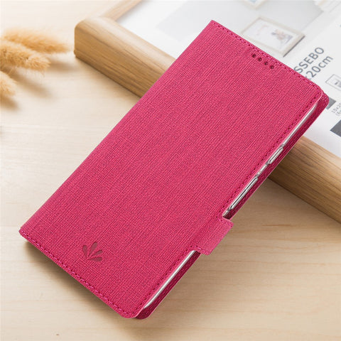 VILI DMK Leather with Double Cards Side Buckle Style Cell Phone Cover for Huawei Y6p