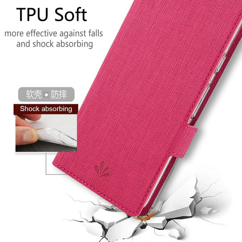 VILI DMK Leather with Double Cards Side Buckle Style Cell Phone Cover for Huawei Y6p